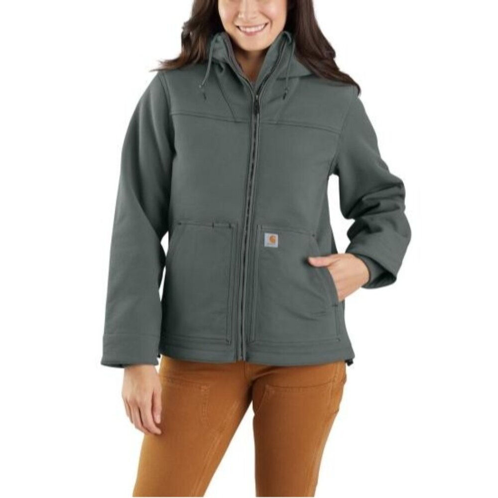 Carhartt Women's Sz Medium Super Dux Sherpa-Lined Jacket Elm Rain Defender $159